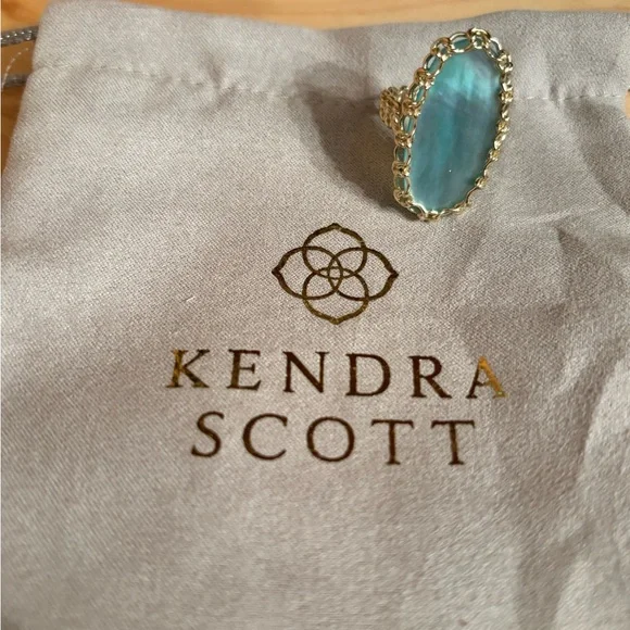 Kendra Scott Gold and Blue Ring - Picture 1 of 4